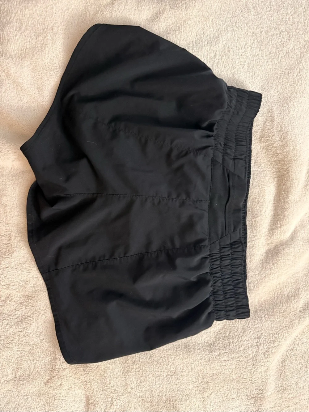 Nike Women’s Black Athletic Running Shorts with White Swoosh